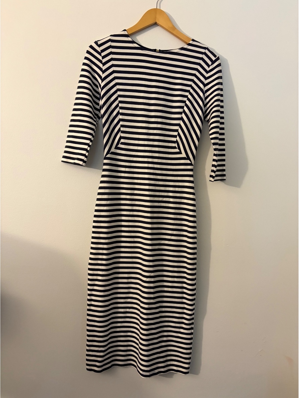 Zara Trafaluc Striped Midi Dress, Size M, Navy